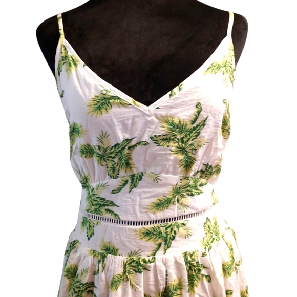 NWT Entro White and Green Floral Sundress Mini Dress Med - Picture 5 of 10